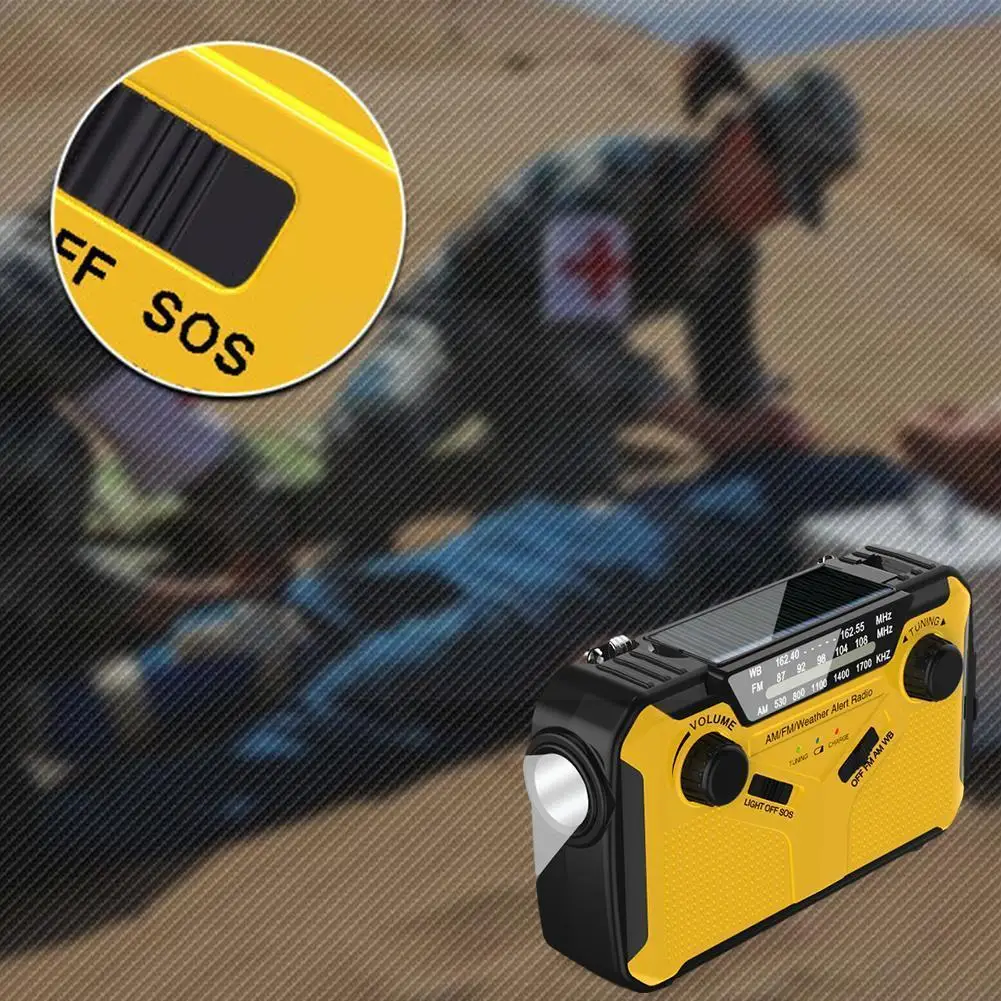 

2500mah Emergency Weather Radio Portable Solar Hand Crank Radio AM/FM/NOAA With Flashlight Reading Lamp Power Bank For Phon B1Y1