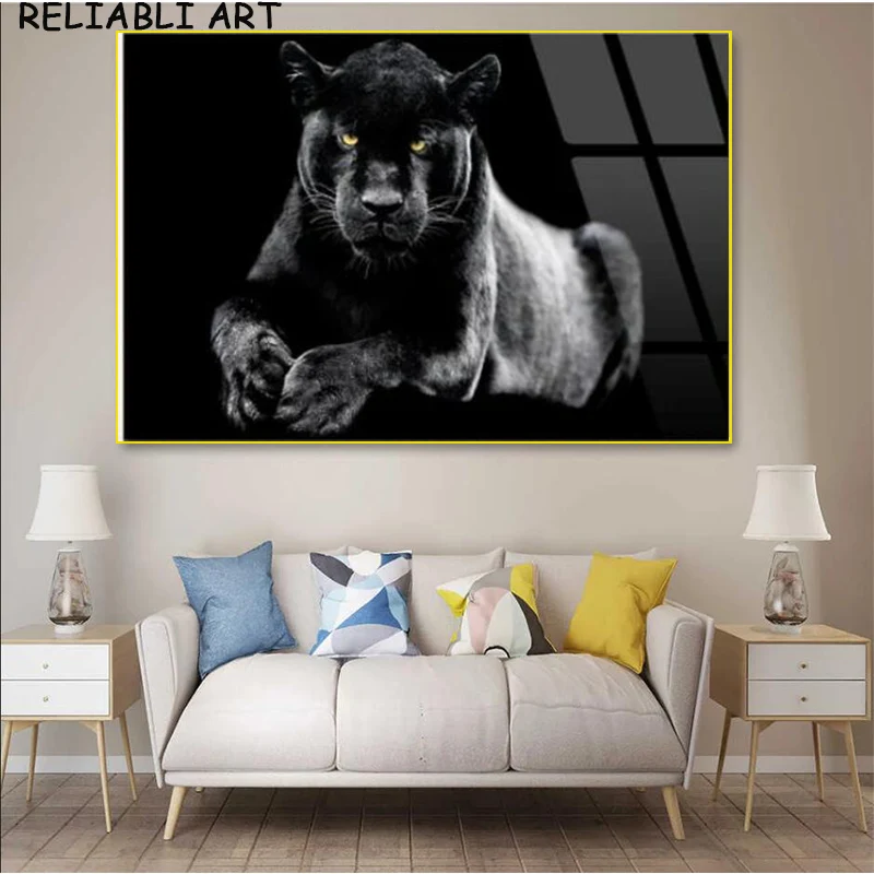 Модная животная крутая властная Черная пантера настенная Картина на холсте