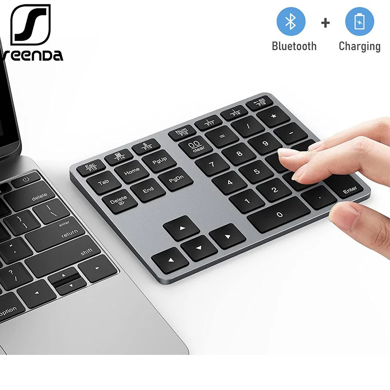 

SeenDa Wireless Numeric Keypad Bluetooth Rechargeable Digital Keyboard for Windows IOS Mac OS Android PC Tablet Notebook