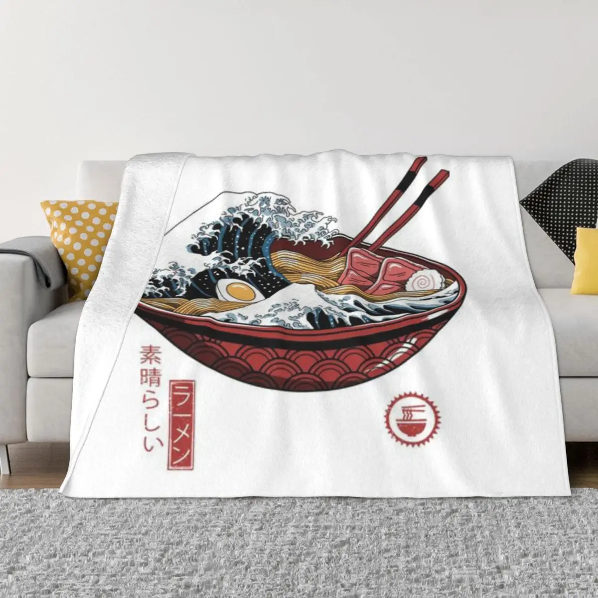 Отличное белое ультрамягкое одеяло из микрофлиса Ramen Wave