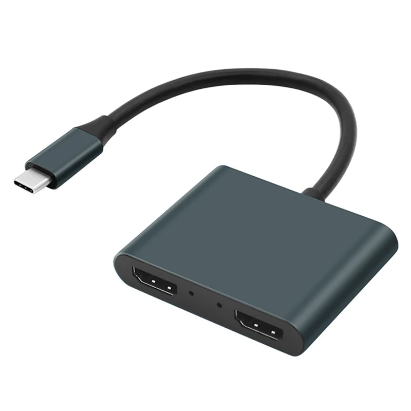 

Переходник с Type-C на два HDMI, USB3.0 Type-C на 2 HDMI 4K @ 30 Гц HD 4K конвертер, дисплей для ПК, ноутбука, компьютера
