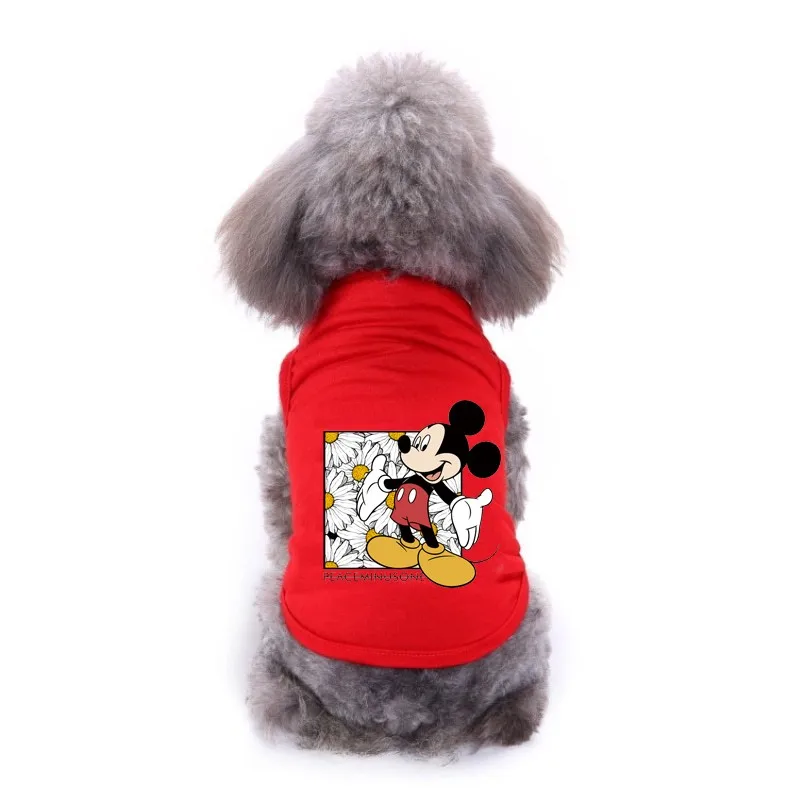 Летняя одежда для собак Disney жилет с Микки и Минни хлопковая тонкая щенков
