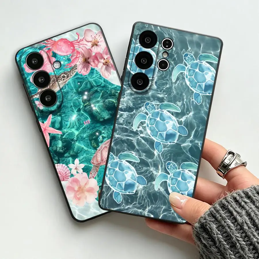 Фото Чехол для Samsung Galaxy S26 Ultra Note 20 8 9 10 S10 S9 S25 Plus S24 S23 S20 Ultra S21 FE, акварельный морской дизайн №1