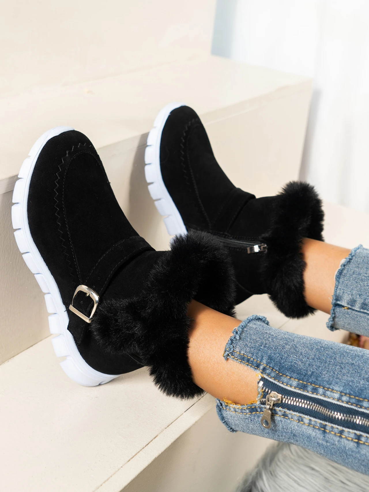 Snow Boots for Women Casual Shoes Velvet Padded Cotton Boots Winter Flat Boots Non-slip Comfortable Footwear Warm 2023 New