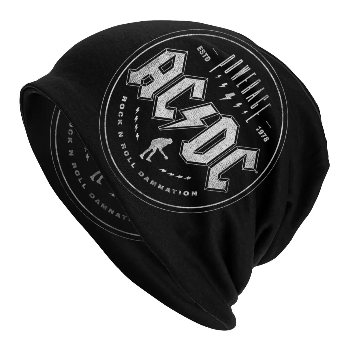 

Hip Hop Winter Warm Men Women Knitted Hat Unisex Vintage Rock AC DC Skullies Beanies Caps Heavy Metal Music Band Bonnet Hats