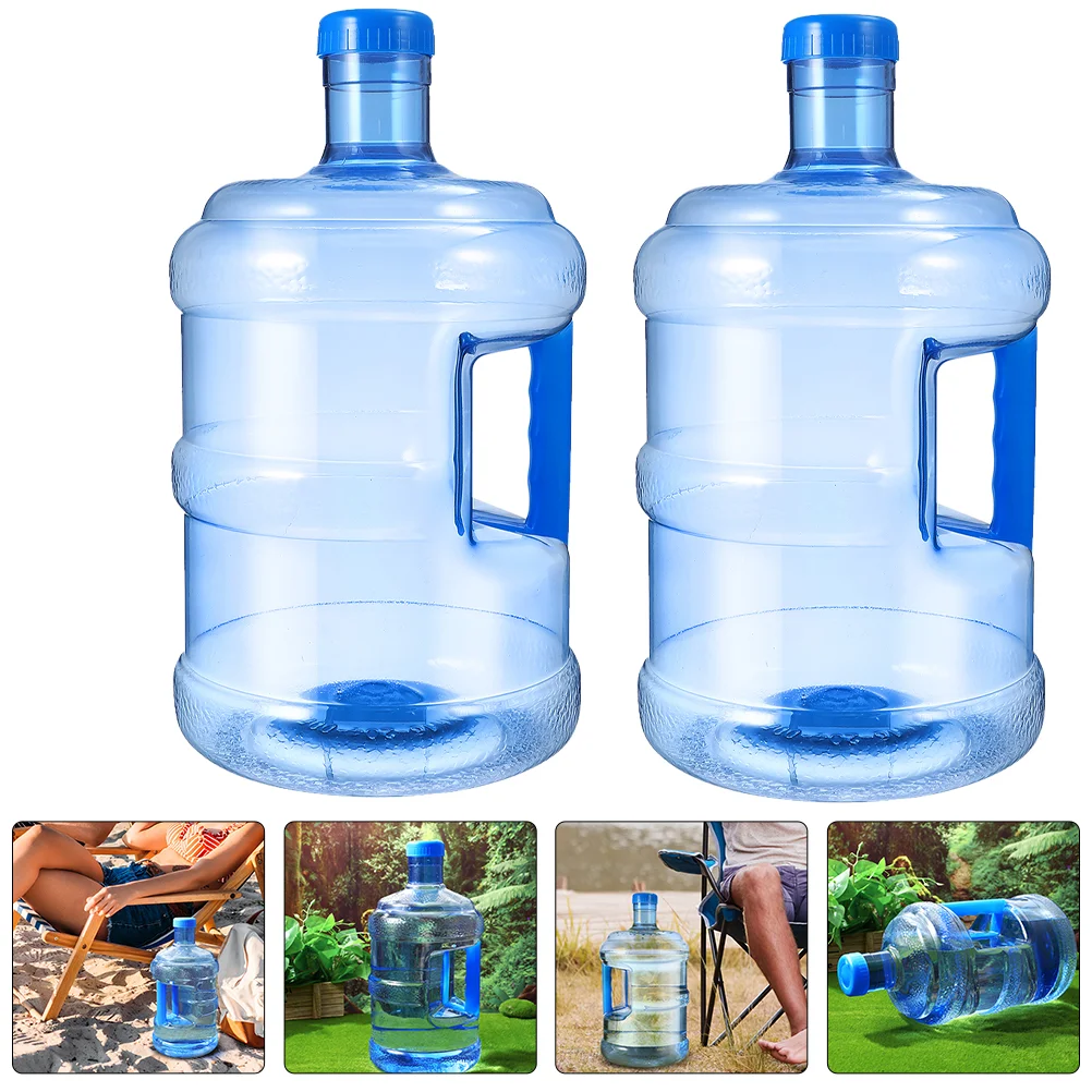 

2 Pcs Water Container Bucket Camping Large Capacity Bottle Thicken Outdoor Handheld The Pet Storage Travel