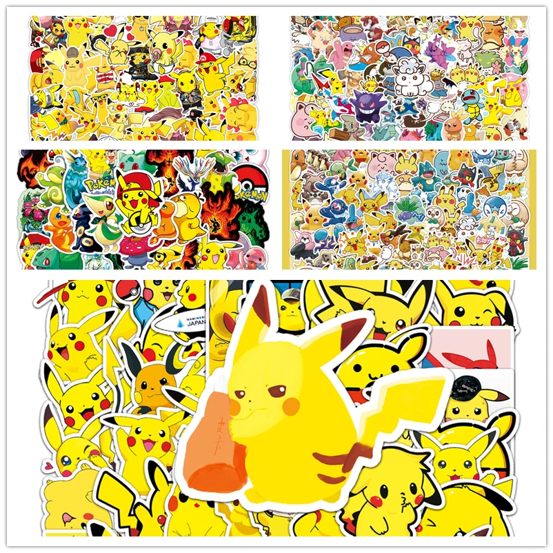 

Kawaii 50 Pcs Non-repeating Riman Pokemon Cute Pikachu Eevee Greninja Blastoise Kids Sticker Gift Toy