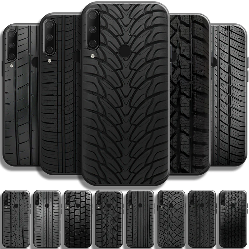 

Wheel Tyre Tread Stripe Black For Huawei Honor 10X Lite 9X 8X 7X Pro Phone Case TPU Coque Soft Back Cases Carcasa Funda Cover