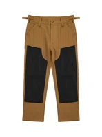 brown patchwork leather cargo pant 2022 men women high quality casual trousers hip hop 11 vintage zipper high street flare pant