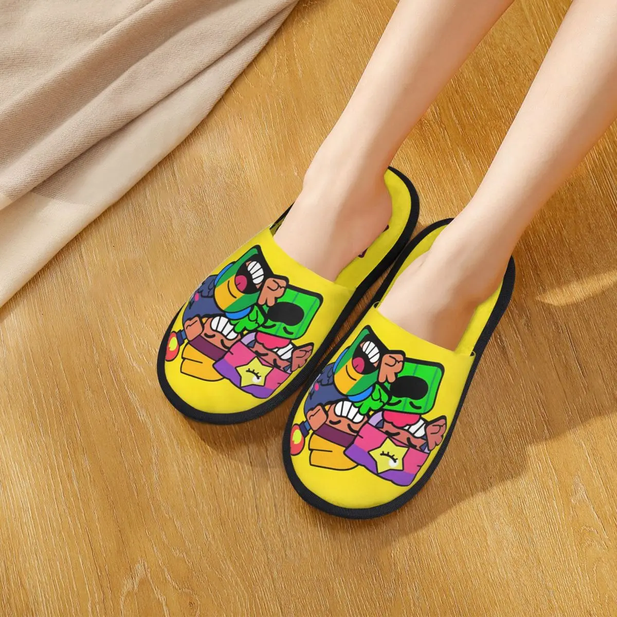 Brawll Emz Спайк Писк Зимние тапочки Спальня Игра Мультфильм Уютные бытовые меховые