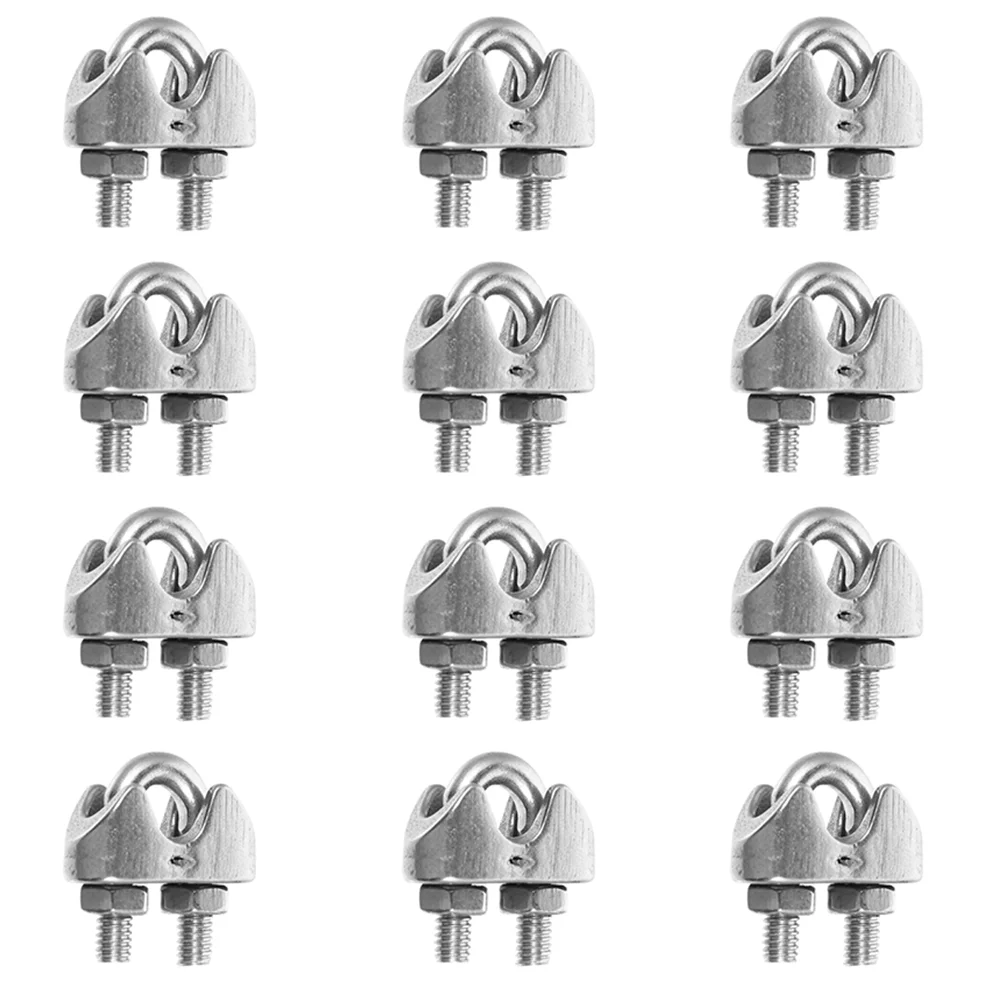 

12pcs Wire Rope Clips Stainless Steel U Type Clamp Wire Rope Clamp Cable Clamp