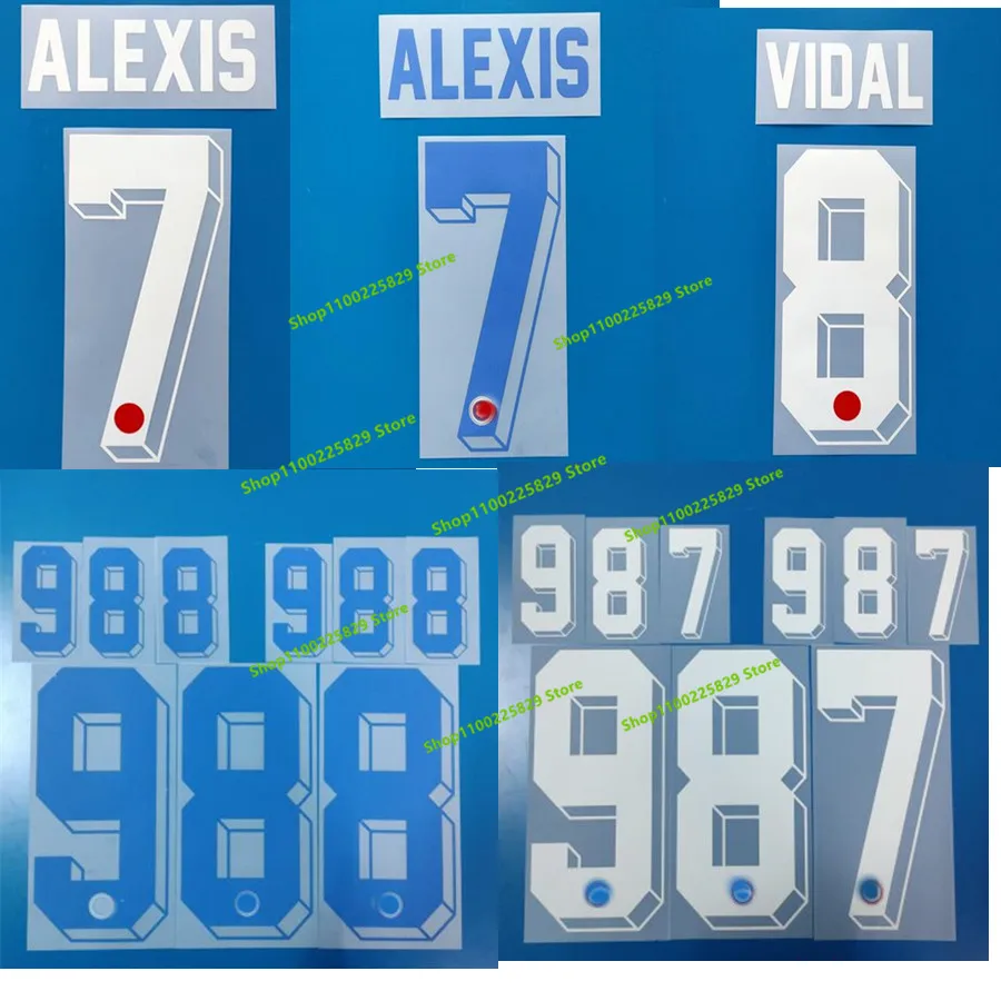

Super A 2022 World Cup Chile ALEXIS VIDAL CH. ARANGUIZ BRERETON DIAZ soccer number font print, Hot stamping patches