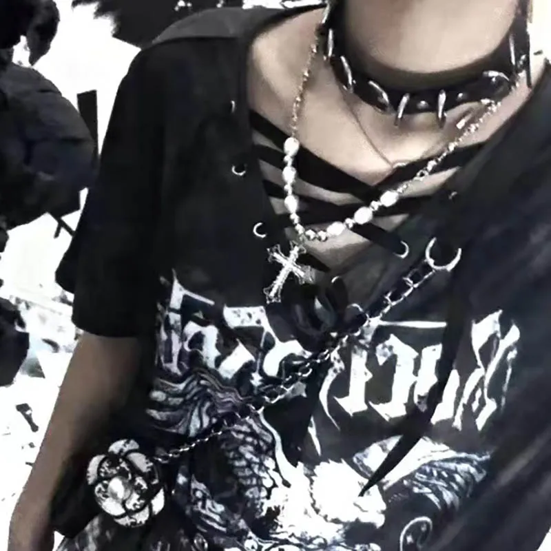 

Goth Leather Stainless Steel Ring Necklaces for Women Sexy Collar Slavery Sexy Collier Chain Men Neck Chocker Stripper Jewelry