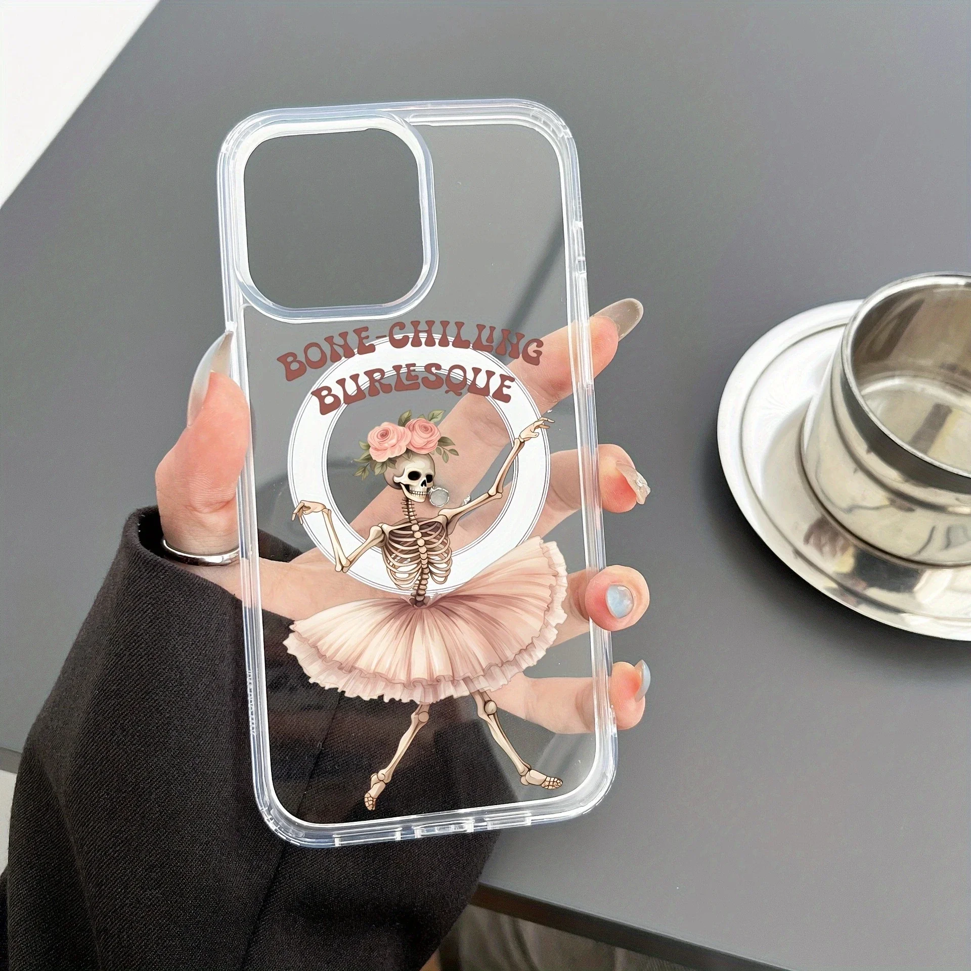

Чехол для Iphone 15 Pro Max акриловый A74 с балетным скелетом