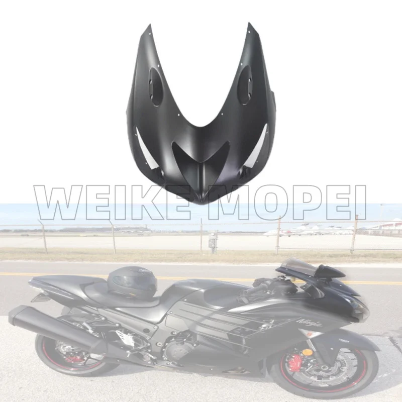 

Matte black For Kawasaki Ninja ZX14R ZX14 ZX1400 ZZR1400 2006-2022 Motorcycle Front Upper Fairing Headlight Cowl Nose