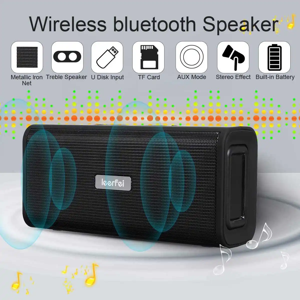

Bluetooth-Колонка портативная с двумя диафрагмами и поддержкой bluetooth