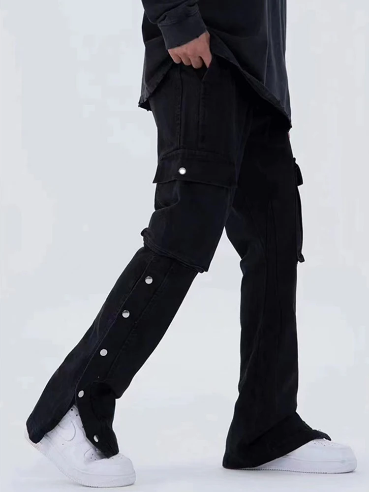 Brand Jeans Y2k Retro Trend Hip-hop Straight-leg Pants Loose Casual Tooling Wide-leg Pants Street Men's Wear Y2k Jeans Men Baggy