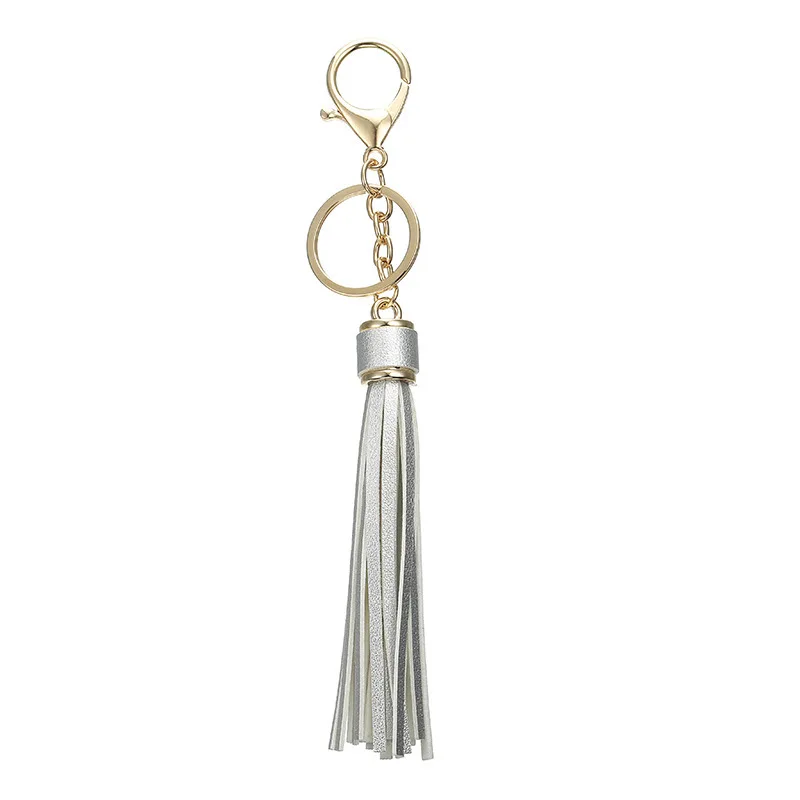 

PU Leather Keychain for Women Fashion Car Tassel Keychain Key Ornament Multi-Color Keyrings Gift for Her High Quality Wholesale