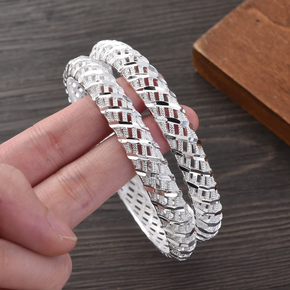 

Dubai Bangles For Women Middle East Silver Color Ethiopian Saudi Arab Bracelet Wedding Bride Jewelery African Birthday Gift