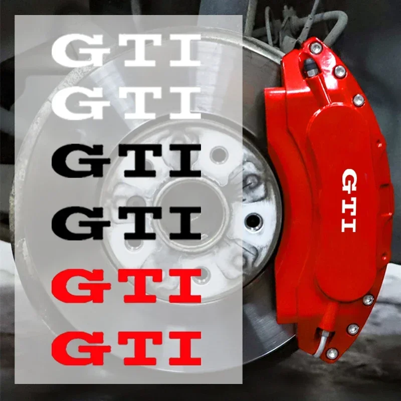 Фото Набор из 4 графических наклеек на тормозные суппорты для Volkswagen VW R Line GOLF 3 Polo Jetta Passat GTI Bora, гоночные тюнинговые термостойкие наклейки №1