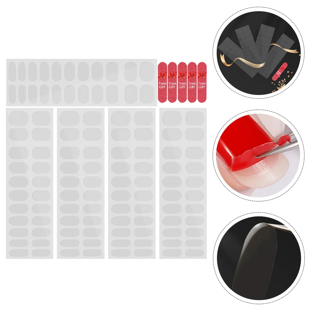 

Nail Stickers French Gel Pedicure Kit Manicure Strips Nails Semi Cured Wraps Clear Decals