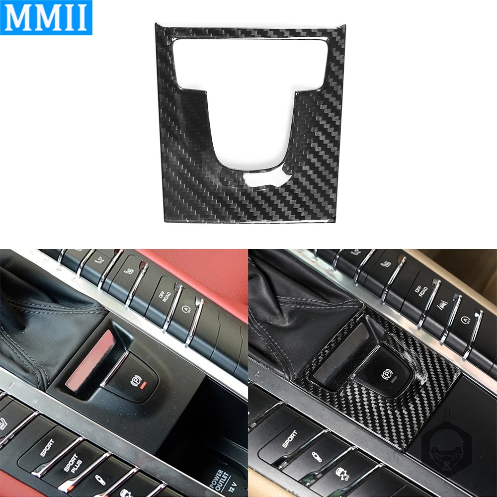 

For Porsche Macan 2014-20 Real Carbon Fiber Gear Shift P-position Switch Cover Decorative Car Interior Retrofitting Accessories