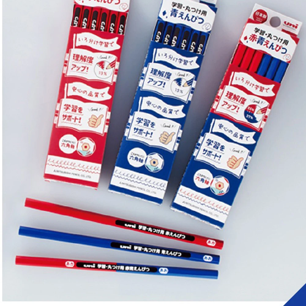 Набор японских карандашей Uni шестигранных деревянных 12 шт. 772 Обучающий набор