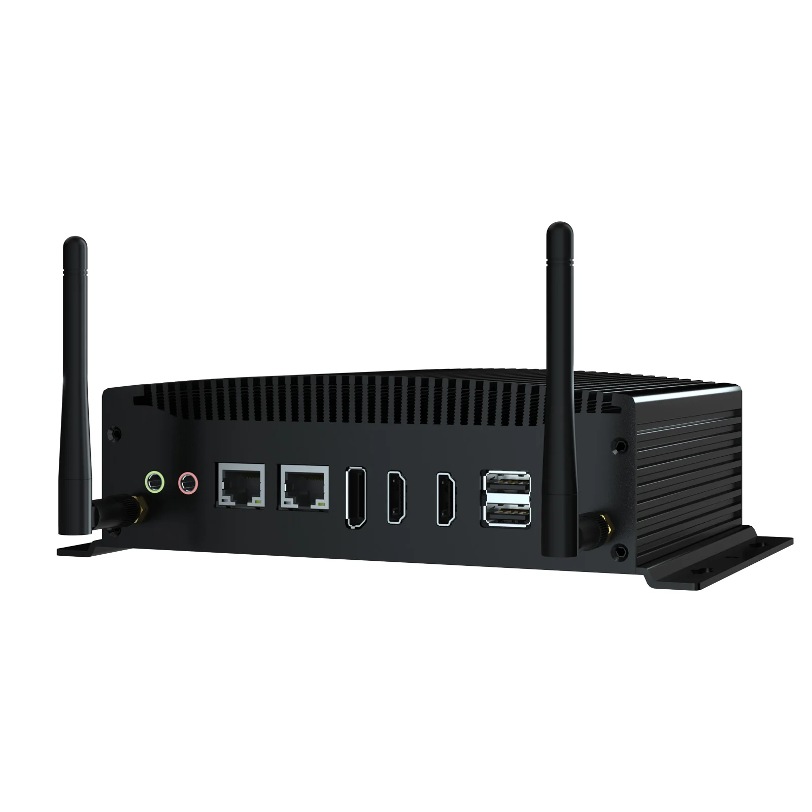 

HYSTOU Fanless Industrial 4 SATA 3.0 Intel Core i5-10210U 2 RJ45 Lan 6 USB 2 RS232 Com Port HD-MI DP 3 Display Output Mini PC