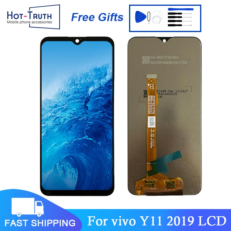

ЖК-дисплей 6,35 дюйма для Vivo Y11 2019 (1906), ЖК-дисплей Y12, Y15, Y17, сенсорная панель, сенсорный экран, дигитайзер, модуль в сборе 100% протестирован