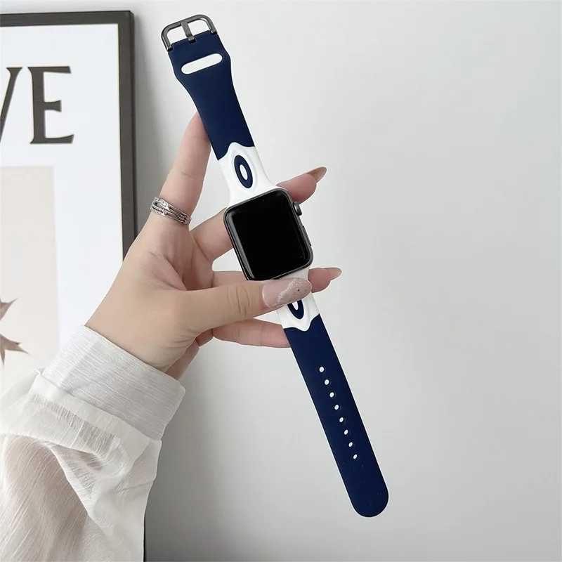 

Silicone Strap for Apple watch band 44mm 40mm 42mm correa 38 mm Sport Angel eyes bracelet iwatch series 7 6 5 4 3 SE 45mm 41mm