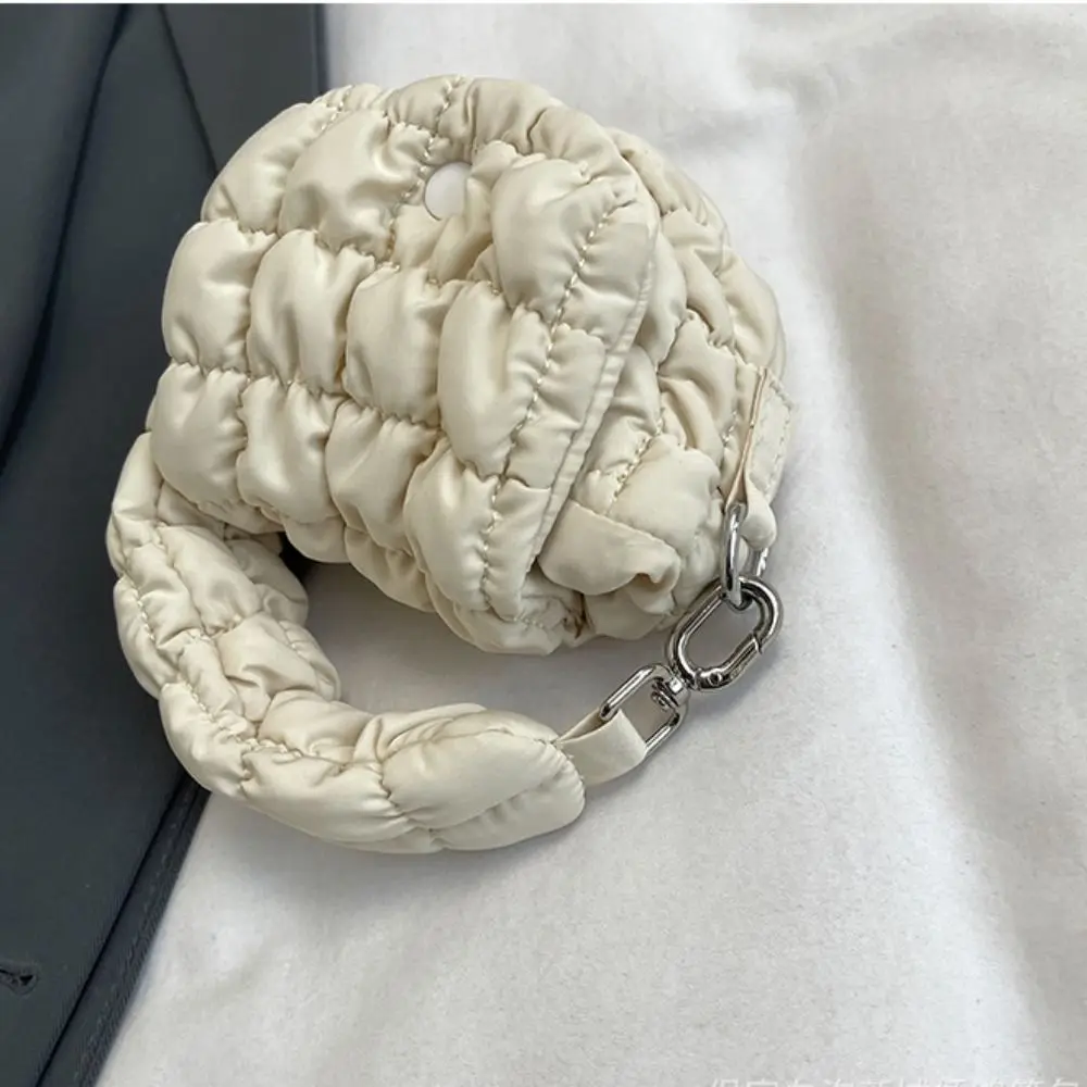 Модный однотонный плиссированный кошелек для монет с облаком стеганая сумка на