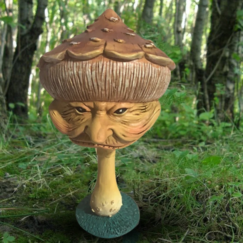 

Funny Human Face Mushroom Sculpture Resin Crafts Ornaments Garden Statue Figure Ornaments Flower Pot Garden Yard Decoration