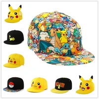 pokemon pikachu baseball cap peaked cap cartoon anime character flat brim hip hop hat couple outdoor sports cap birthday gifts