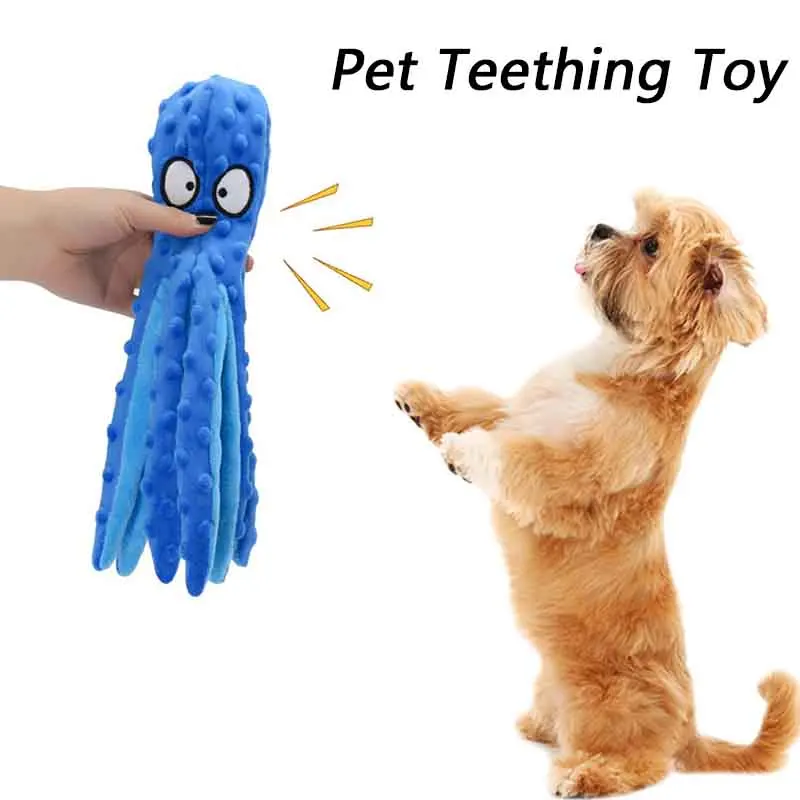 

Pet Dog Squeaker Chew Toy Octopus Skin Shell Bite Resistant Plush Toy Funny Durability Molar Toy Pets Supplies Dog Accessories