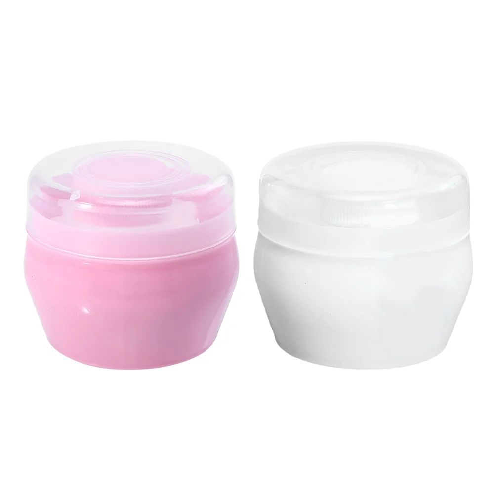 

2 Sets Baby Body Powder Box with Fluff Powder Puff Empty Powder Puff Container Items