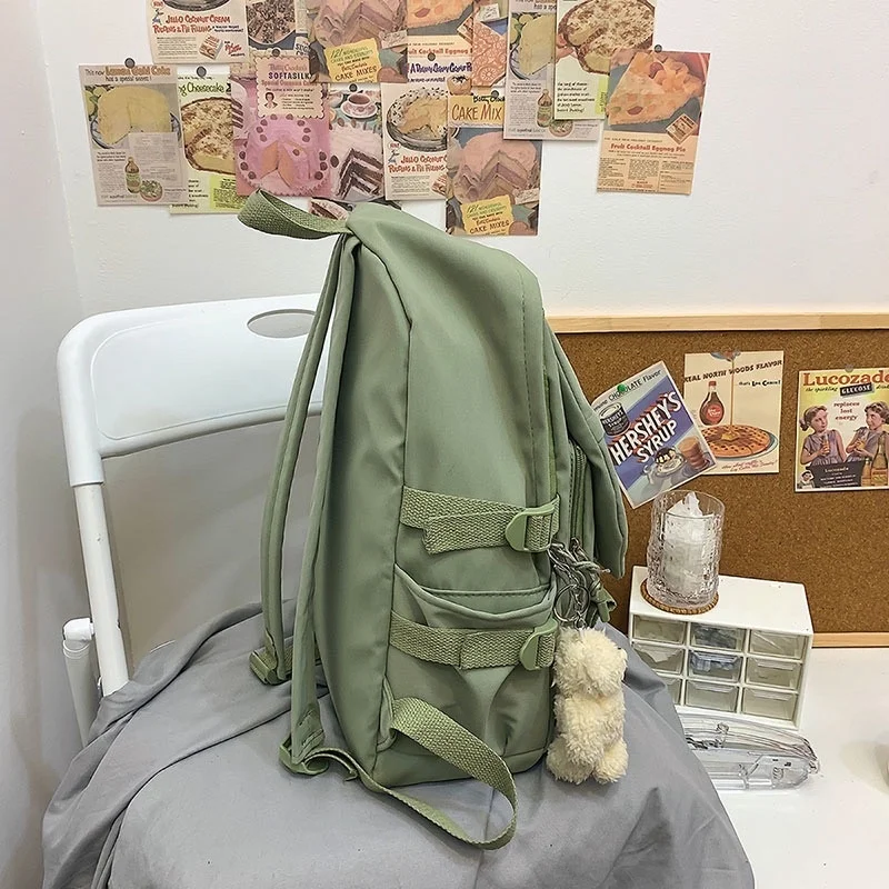 Simple Portable Travel Bag New School Bag For Teenagers Youth Solid Color Shoulder Bags