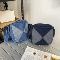 retro mini shoulder bag for women trend canvas crossbody bags square denim luxury travel handbags purse brand designer new