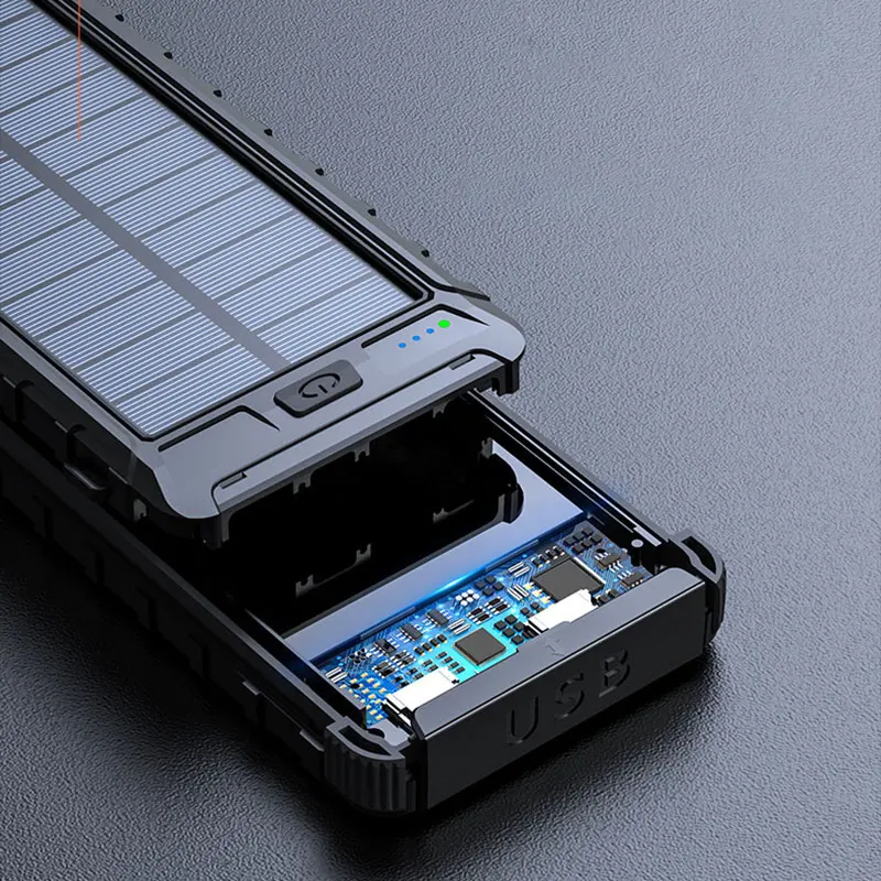 Solar Fast Charging Power Bank 80000mAh  Portable Charger Outdoor SOS External Battery with Flashlight for iPhone MI