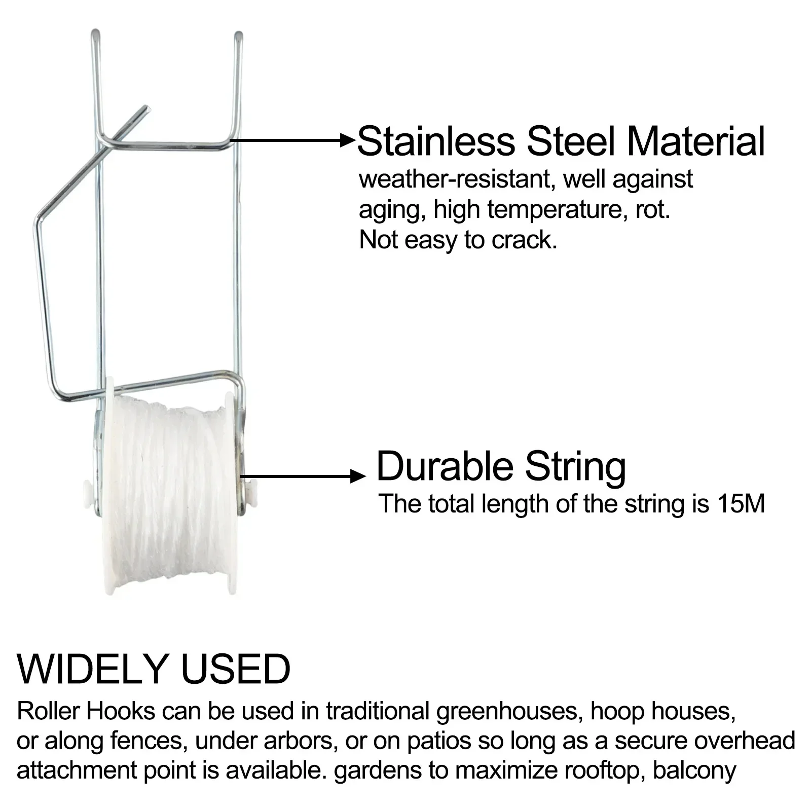 Роликовый крючок для решетки томатов крючки поддержки с шпазом 49 2 фута веревка