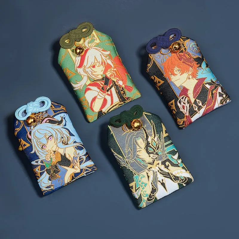 

Game Genshin Impact Amulet Cosplay Xiao Ganyu Kazuha Tartaglia Kawaii Protective Talisman Costume Props