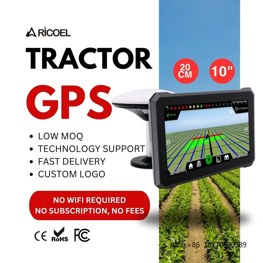 Фото RICOEL 10-дюймовая IPS водонепроницаемая защищенная GPS-навигационная система P2P с GNSS, точностью 20 см, восьмиядерным процессором, Android OS 12, для тракторов, с картами мира №1