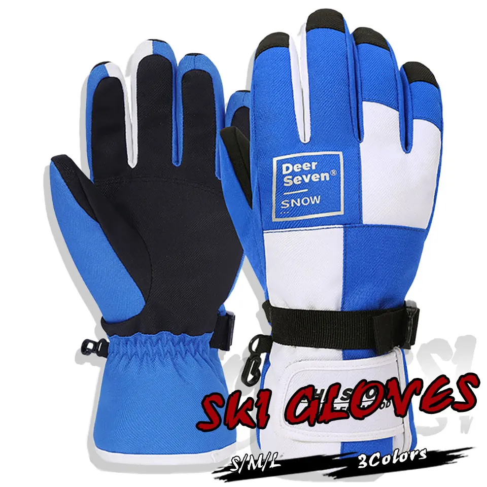 

KoKossi Winter Warm Ski Gloves Adult Children Non-Slip Waterproof Coldproof Skiing Snowboard Snow Sports Touch Screen Gloves