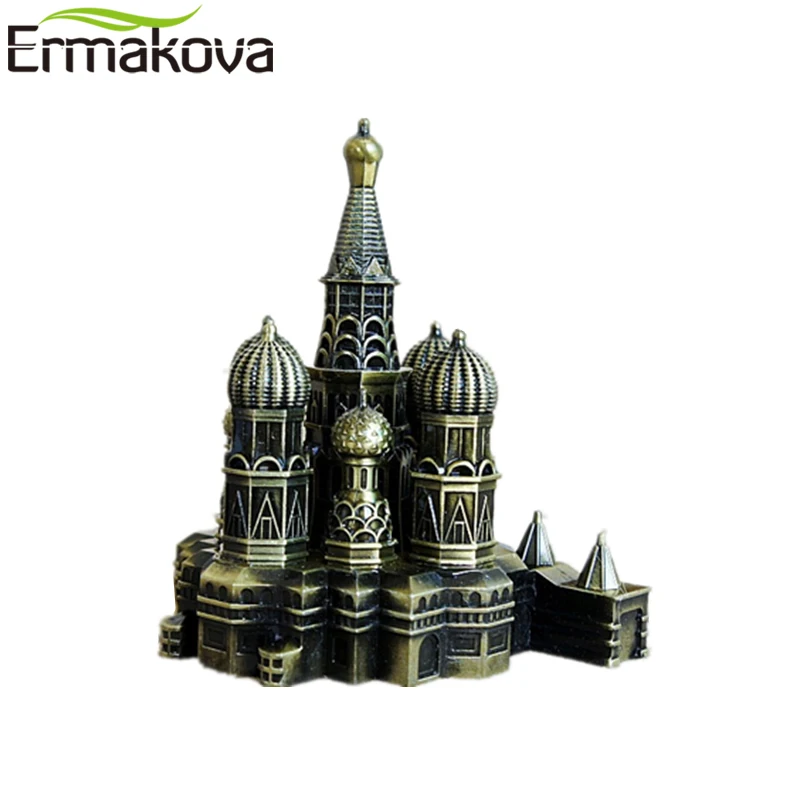 Ermakova Ретро Бронзовая Металлическая Фигурная Модель Кремля в Москве для Украшения Гостиной, Винтажный Декор Для Дома на Рабочем Столе, Подарок