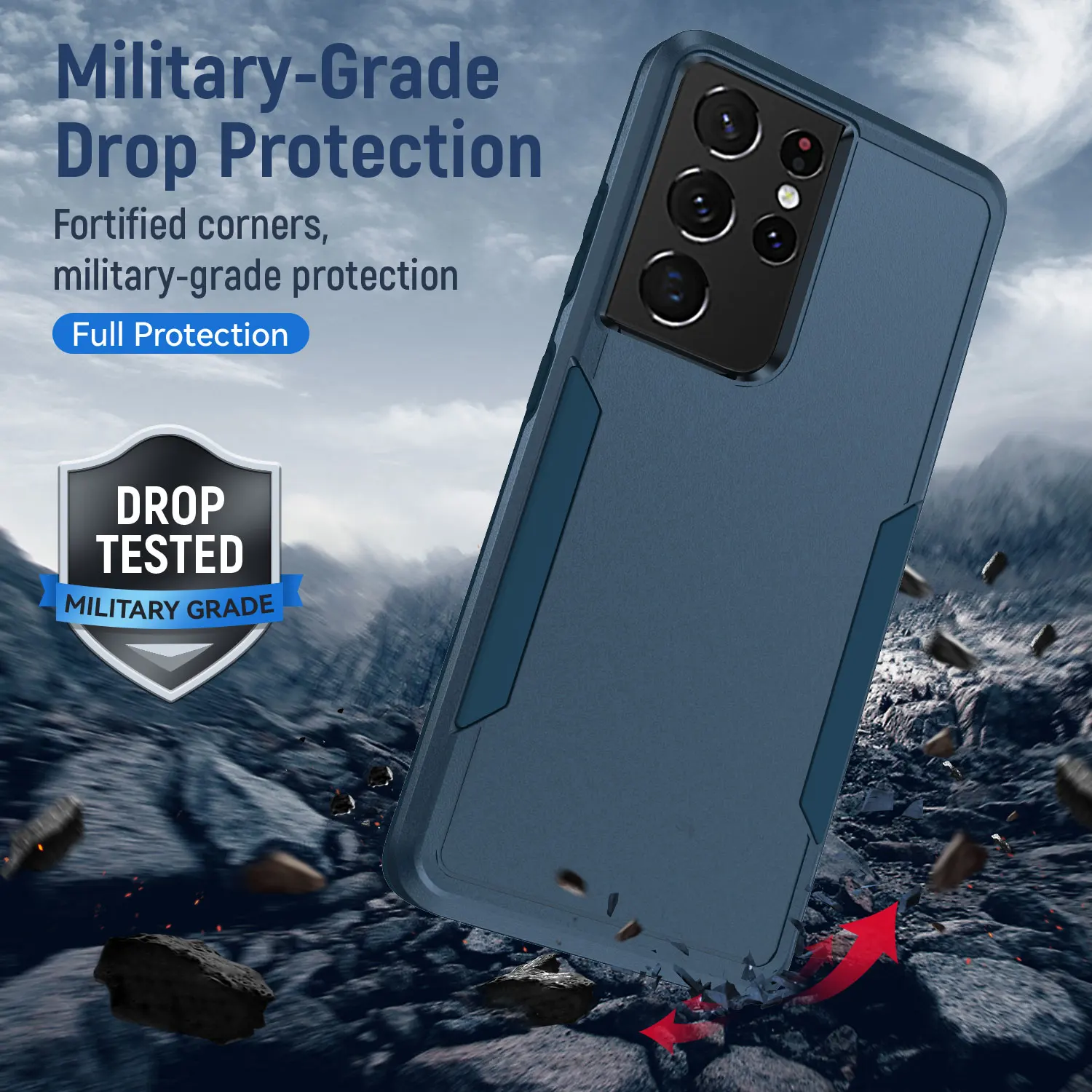 

Heavy Duty Rugged Armor Shockproof Case For For Samsung Galaxy S22 Ultra S21+ 5G S21 S20 FE S10 A32 A52 A72 A53 A73 Back Cover