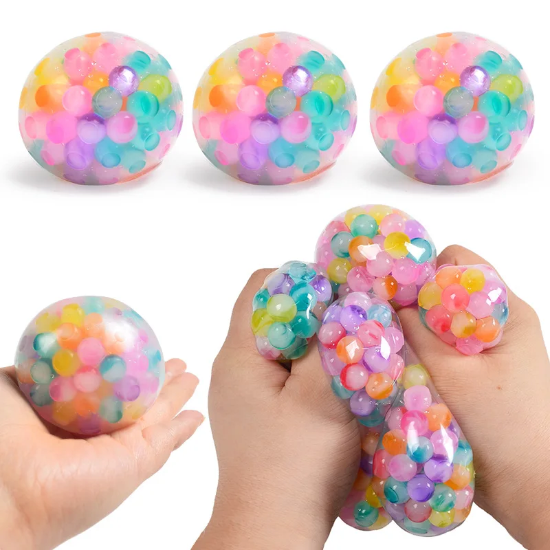 

1pcs Novelty Rainbow Diamond Ball TPR Mochi Squishy Squeeze Toys Stress Relief Sensory Fidget Toys