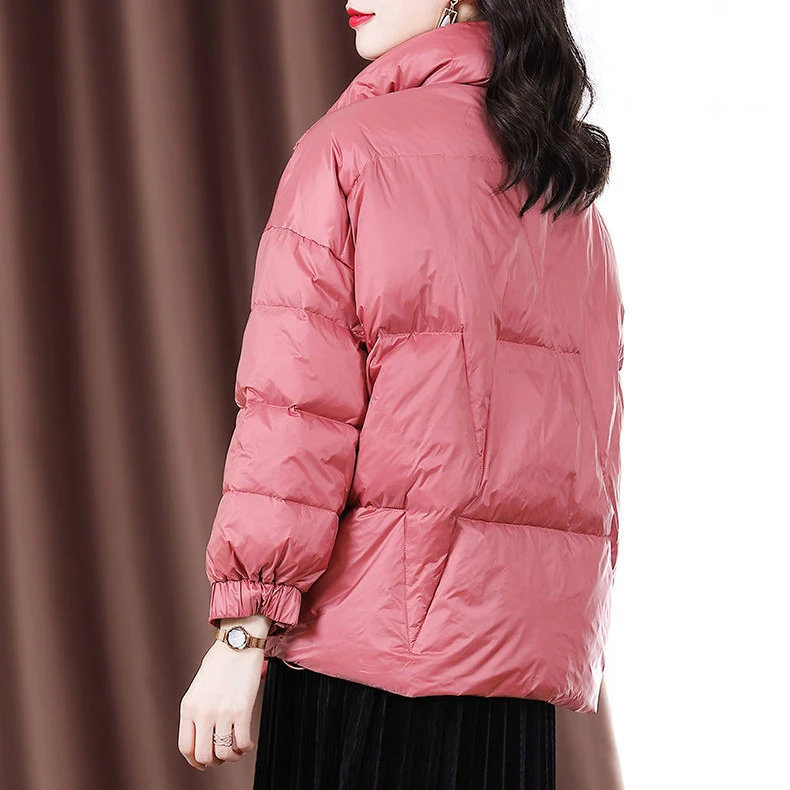 Winter 2021 design sense fashionable hooded silhouette white duck down jacket women  winter  coats  korean  Casual