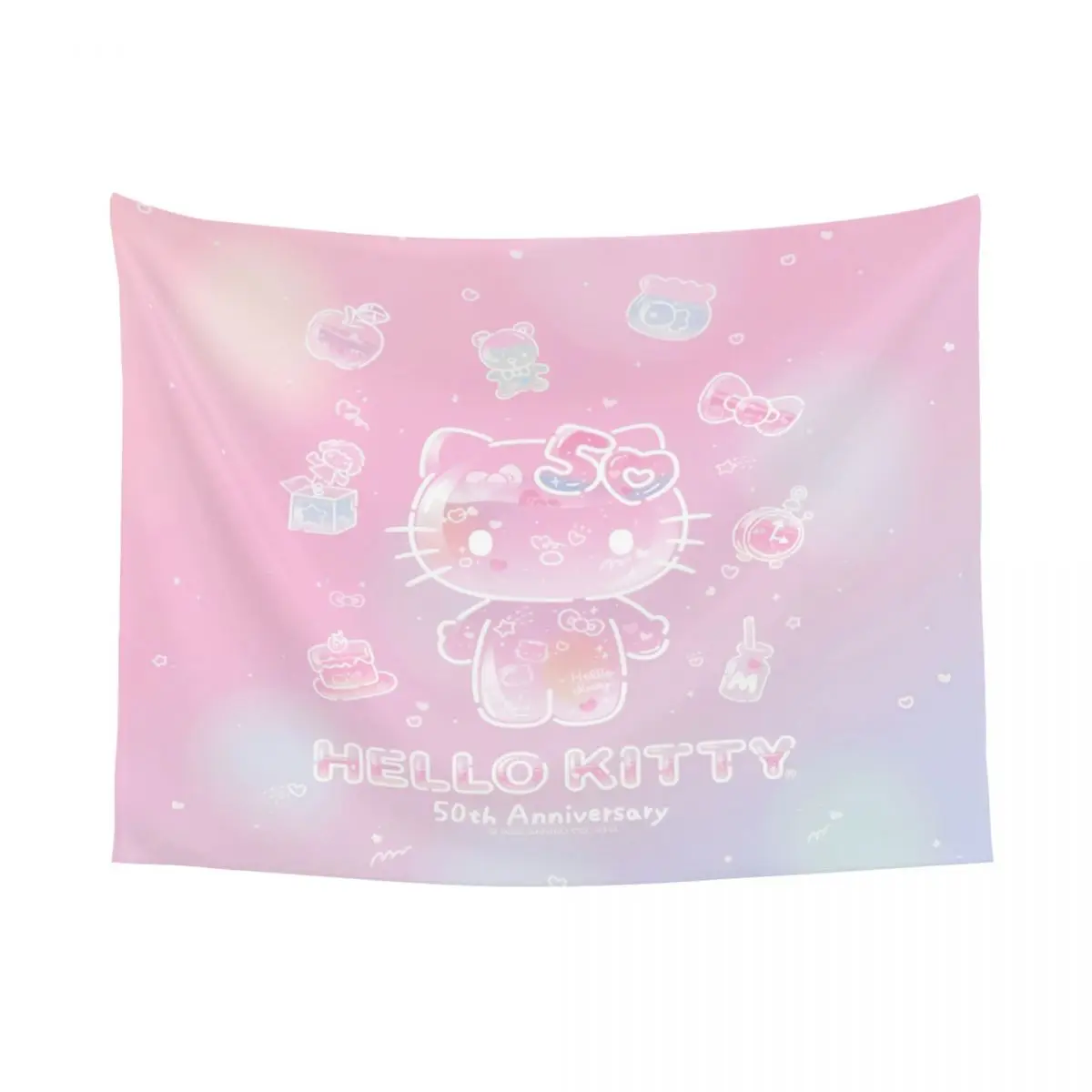 Официальный гобелен с тыквой Hello Kitty красочная ткань настенный декор для комнаты