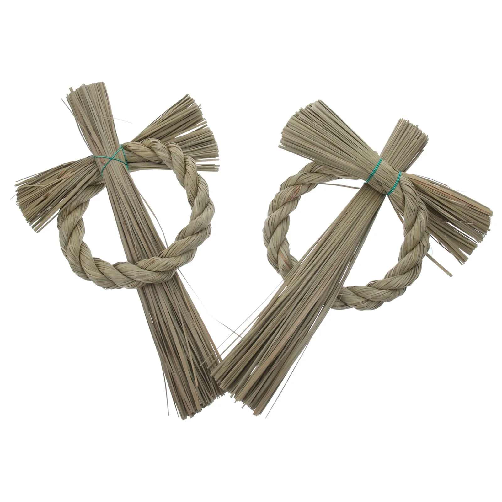 

2pcs Handmade Wreath Straw Woven Garland Decoration DIY Festival Wreath Supplies