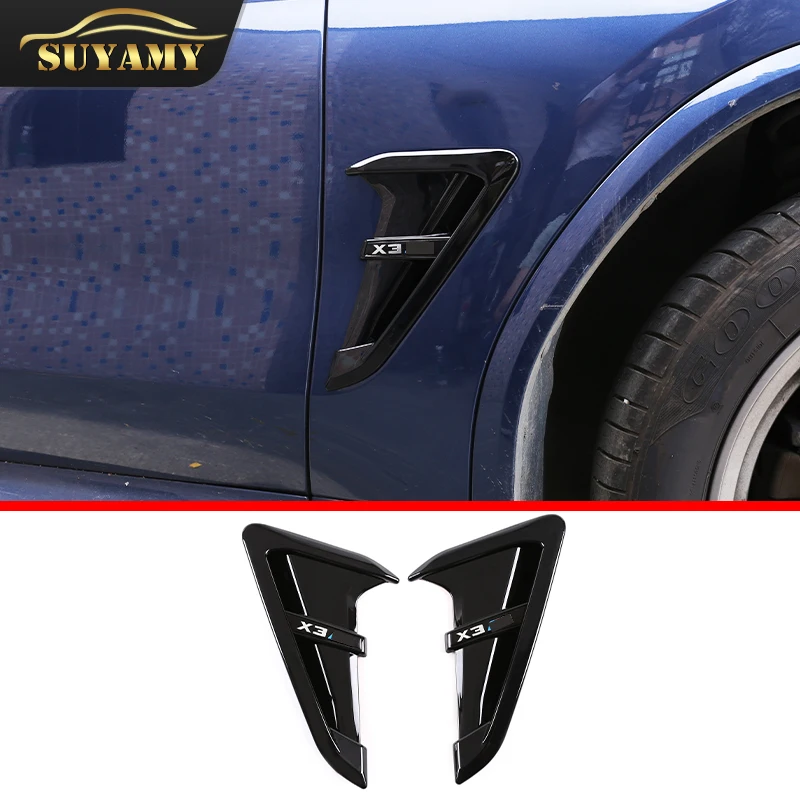 

ABS Black Side Fender Vent Decoration Stickers For BMW X3 X4 G01 G02 2018-2022 Car-Styling Accessories Exterior 2Pcs/Set