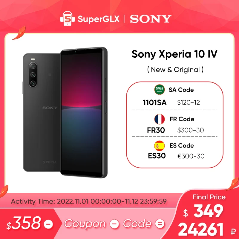 Ceny Oryginalny Sony Xperia 10 IV 5G Smartphone Snapdragon 695 5000mAh Bateria IP65/68 Ocena Wodoodporność 6.0